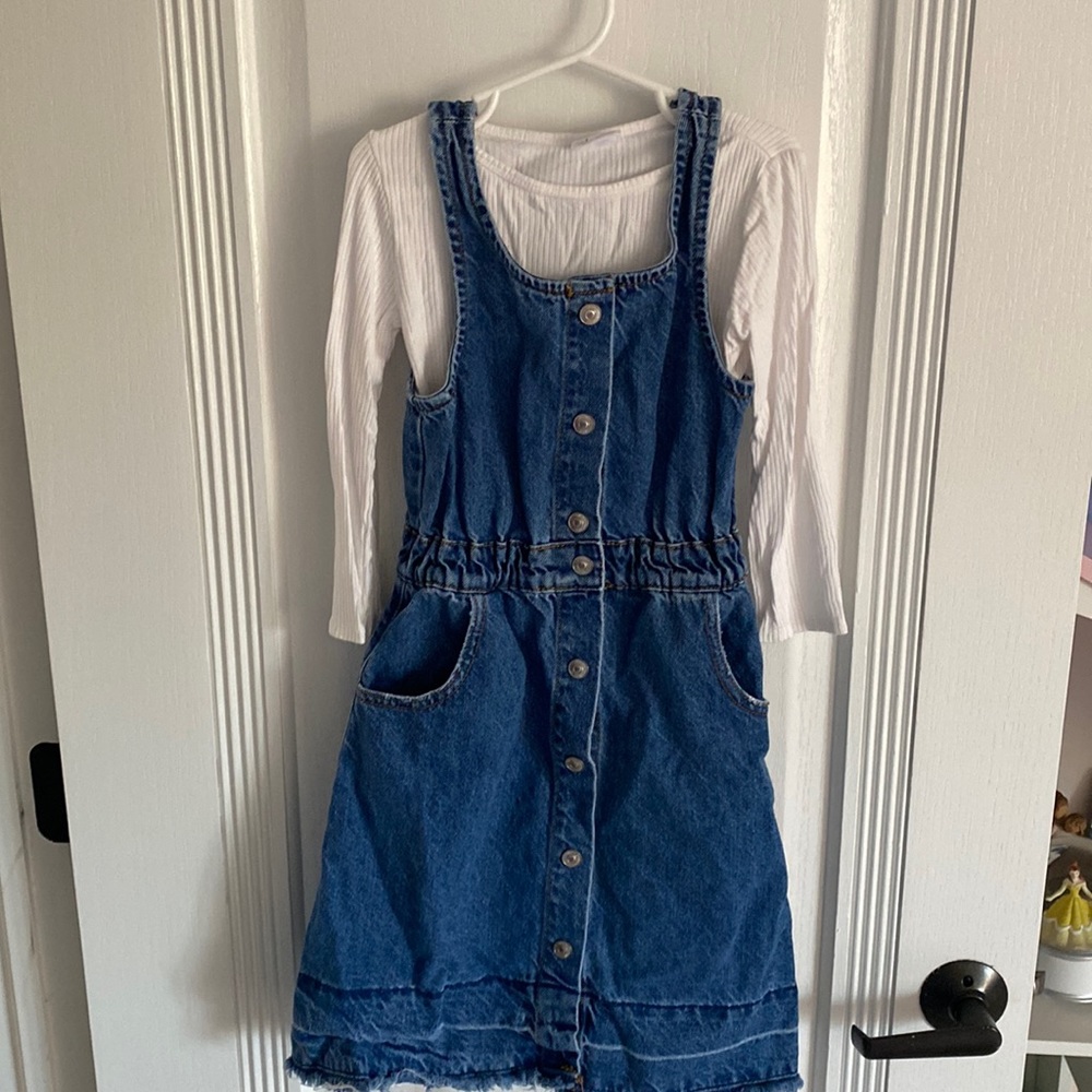 zara girls denim jumper size 7